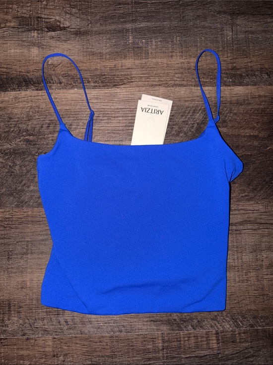 Aritzia Tops - Aritzia Cobalt Blue Spaghetti Strap Crop Camisole